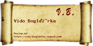Vido Boglárka névjegykártya